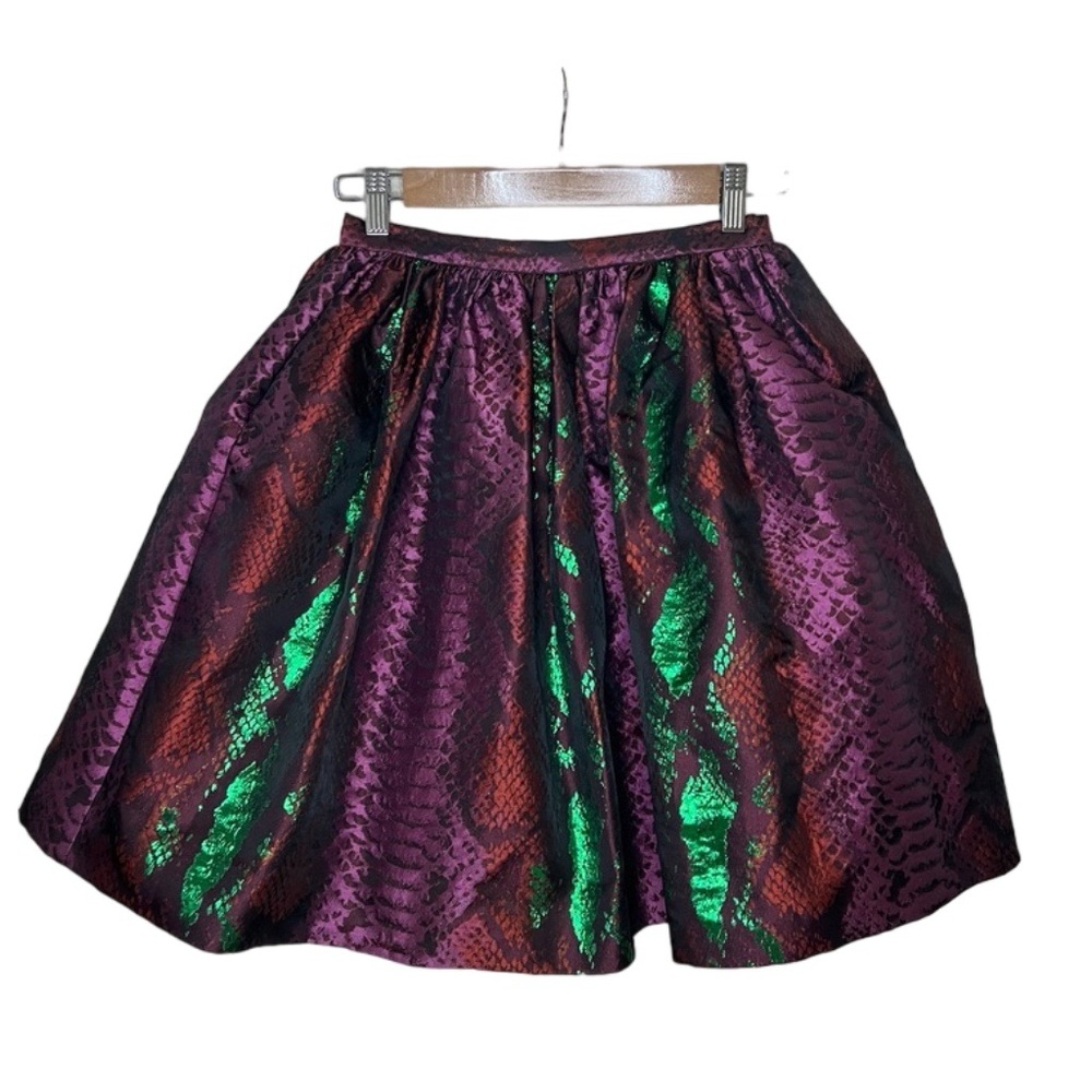House of Holland sz 4 EUC Metallic Snake Print Jacquard Skirt